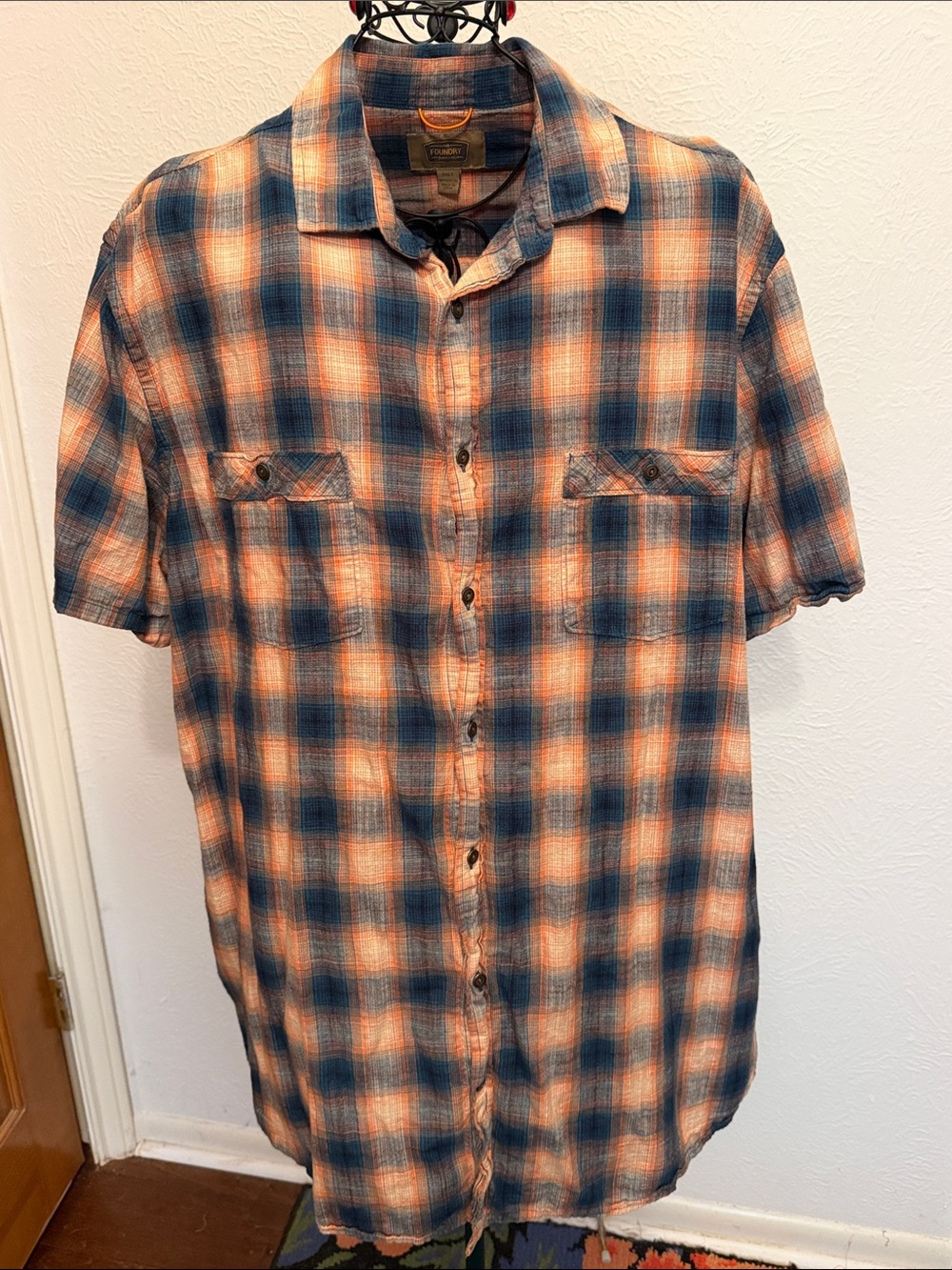 🍊🍊🍊BOGOHO🍊🍊🍊The Foundry Supply Co. Plaid Short-Sleeve Button-Down-2XLT